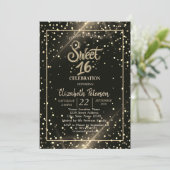 Elegante  Stippen ,Sweet 16 Feest Kaart (Staand voorkant)
