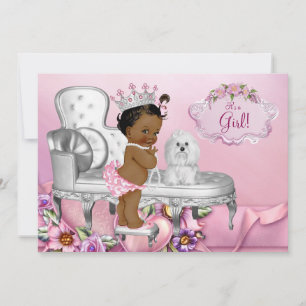 Elegante stoel Etnische Prinses Baby shower Kaart
