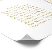 Elegante stoelindeling goud bruiloft poster (Hoek)