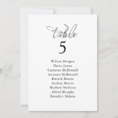 Elegante stoelindeling trouwtafel kaart (Voorkant)