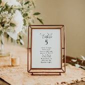 Elegante stoelindeling trouwtafel kaart