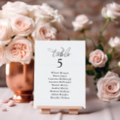 Elegante stoelindeling trouwtafel kaart