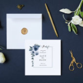 Elegante Stof Blauw Bloemstuk Bruiloft Save The Da Kaart