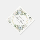 Elegante Stof Blauw Groen Bruidsfeest Papier Servet (Hoek)