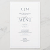 Elegante Stof Blauw Kalligrafie Monogram (Voorkant)