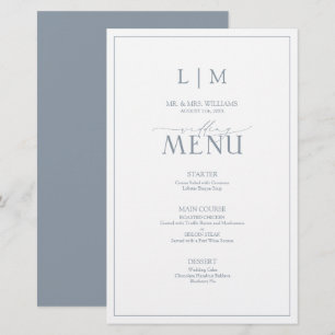 Elegante Stof Blauw Kalligrafie Monogram