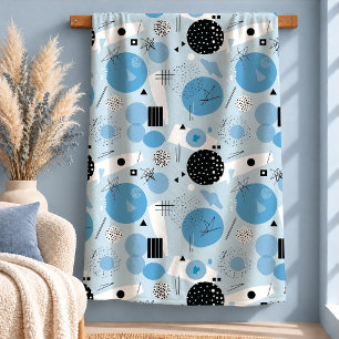 Elegante Stof Blauw Memphis Vormen Worpdeken Ar Sherpa Deken