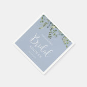 Elegante Stof Blauw Waterverf Bruidsdouche Servet (Hoek)