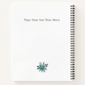 Elegante Stof Blauwe Bloemen Thuis Zoete Thuis Aan Notitieboek (Achterkant)