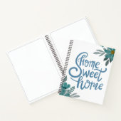 Elegante Stof Blauwe Bloemen Thuis Zoete Thuis Cus Notitieboek (Binnen)