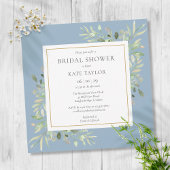 Elegante Stof Blauwgroene Trouw Bruidsbruiloft Kaart