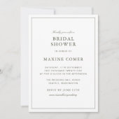 Elegante Stof Groen Script Klassieke Bruidsborrel Kaart (Voorkant)