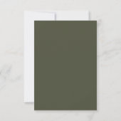 Elegante Stof Groen Script Klassieke Trouw Bedankkaart (Achterkant)