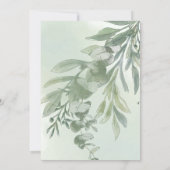 Elegante Stof Groen Script Klassieke Trouw  Kaart (Achterkant)