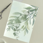 Elegante Stof Groen Script Klassieke Trouw  Kaart