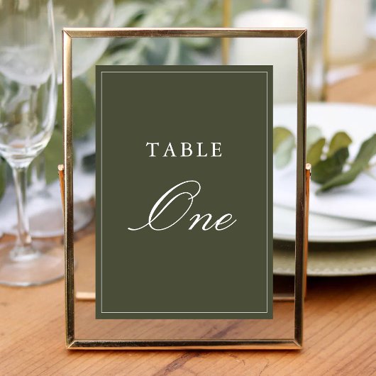 Elegante Stof Groen Script Klassieke Trouwdag Kaart