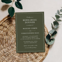 Elegante Stof Groen Script Rehearsal Dinner