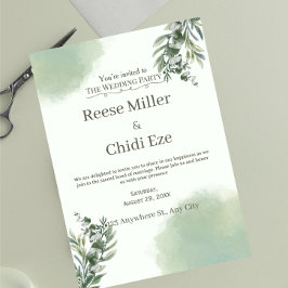 Elegante Stof Groen Scriptie Huwelijksjubileum Kaart