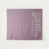 Elegante Stof Paarse Aangepaste Trouw Achtergrond Wandkleed (Voorkant (horizontaal))