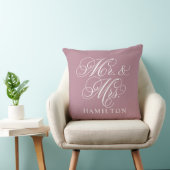 Elegante Stof Rose Mr en Mrs Bruiloft Kussen (Stoel)