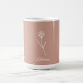 Elegante Stof Rose Simpele Bloem Naam Koffiemok (Center)