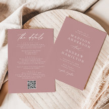 Elegante Stof Roze All In One QR Code Trouwen