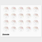 Elegante Stof Roze Blush Bruidsmeisjes Uitnodiging Ronde Sticker (Vel)