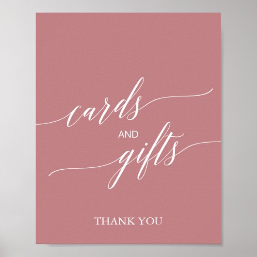 Elegante Stof Roze Calligrafie Kaarten & Geschenke Poster (Voorkant)