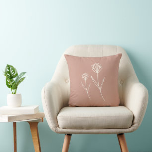 Elegante Stof Roze Eenvoudige Bloem Kussen