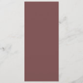 Elegante Stof Roze Mauve Script Trouwmenu Kaart (Achterkant)