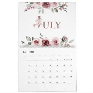 Elegante Stof Roze Roos 2026 Kalender