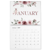 Elegante Stof Roze Roos 2026 Kalender (Jan 2027)