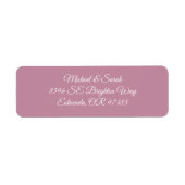 Elegante Stof Roze Roos Retouradres Etiket (Voorkant)
