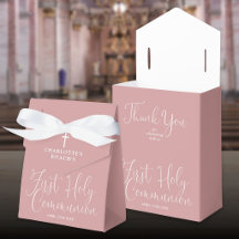 Elegante Stof Roze Roze Eerste Heilige Communie