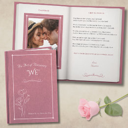 Elegante Stof Roze Sprookjesboek Foto Jubileum Kaart