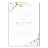 Elegante Stof Roze Wilde Bloem Rustieke Boho Bruil Kaart (Achterkant)