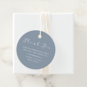 Elegante Stofblauw Bedankt Bedankjes Labels (In situ)