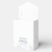 Elegante Stofblauwe Aquarel Bloemachtige Bruilofts Bedankdoosjes (Geopend)