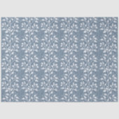 Elegante Stofblauwe Blad Botanische Silhouet Tissuepapier (Voorkant)
