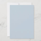 Elegante Stofblauwe Bloemige Bruiloft Kaart (Achterkant)