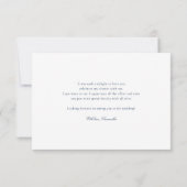 Elegante Stofblauwe Bloemige Eucalyptus Bruiloft F Bedankkaart (Achterkant)