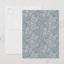 Elegante Stofblauwe Botanische Blad Wingerd Kunst