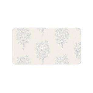 Elegante Stofblauwe Botanische Tuin Bruiloft Etiket