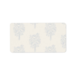 Elegante Stofblauwe Botanische Tuin Bruiloft Etiket