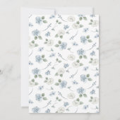 Elegante Stofblauwe Bruiloft Kaart (Achterkant)