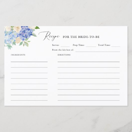 Elegante Stofblauwe Bruiloftsrecept Kaarten (Voorkant)