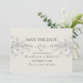 Elegante Stofblauwe Calligrafie Bruiloft Save The Date (Staand voorkant)