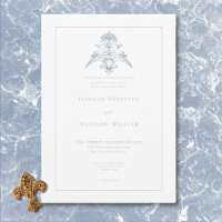 Elegante Stofblauwe Chinoiserie Cherub Trouwdag