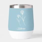 Elegante Stofblauwe Eenvoudige Bloem (Achterkant)