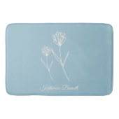 Elegante Stofblauwe Eenvoudige Bloem Badmat (Voorkant)